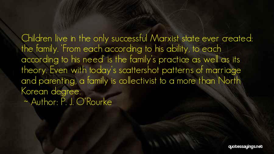 P. J. O'Rourke Quotes: Children Live In The Only Successful Marxist State Ever Created: The Family. 'from Each According To His Ability, To Each