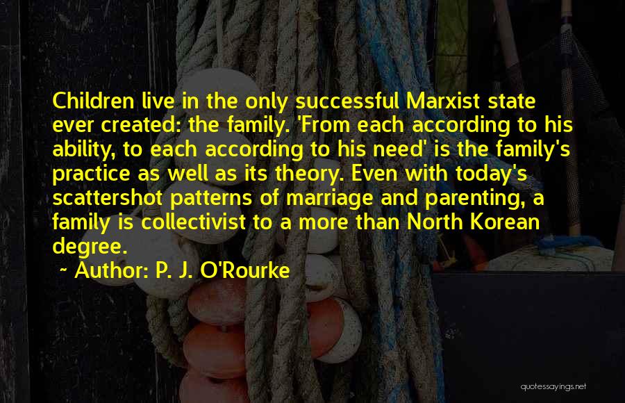 P. J. O'Rourke Quotes: Children Live In The Only Successful Marxist State Ever Created: The Family. 'from Each According To His Ability, To Each