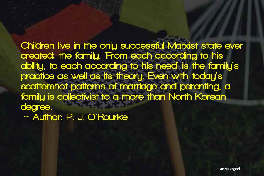 P. J. O'Rourke Quotes: Children Live In The Only Successful Marxist State Ever Created: The Family. 'from Each According To His Ability, To Each