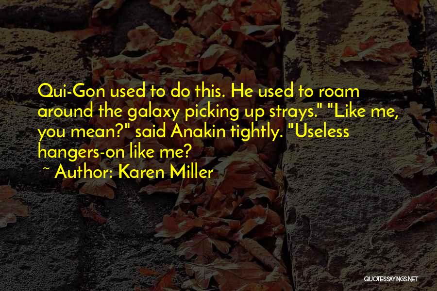 Karen Miller Quotes: Qui-gon Used To Do This. He Used To Roam Around The Galaxy Picking Up Strays. Like Me, You Mean? Said