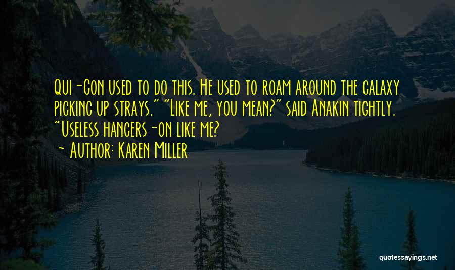 Karen Miller Quotes: Qui-gon Used To Do This. He Used To Roam Around The Galaxy Picking Up Strays. Like Me, You Mean? Said