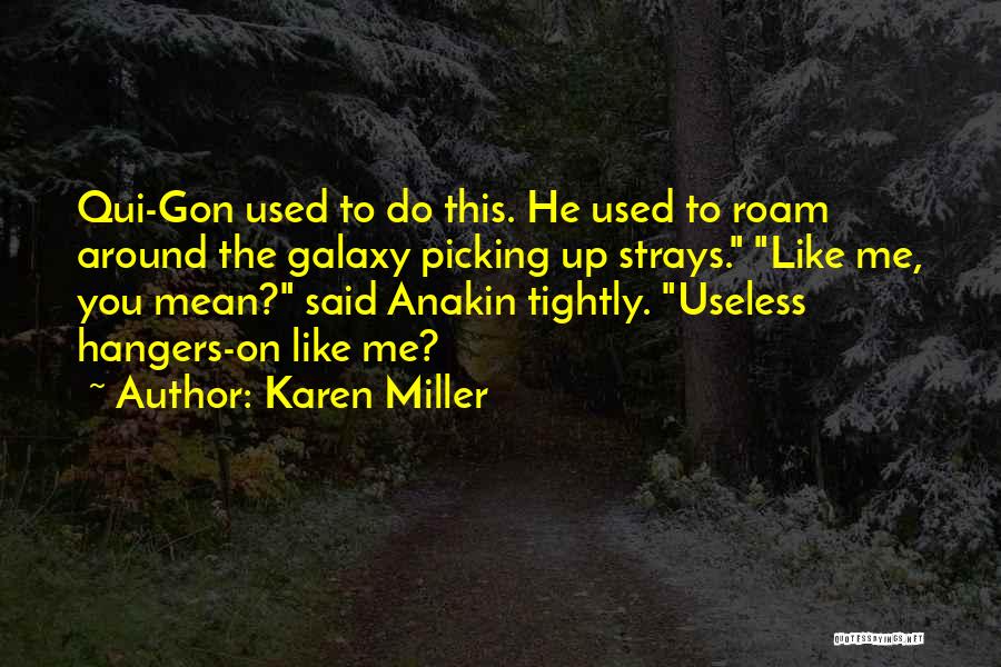Karen Miller Quotes: Qui-gon Used To Do This. He Used To Roam Around The Galaxy Picking Up Strays. Like Me, You Mean? Said