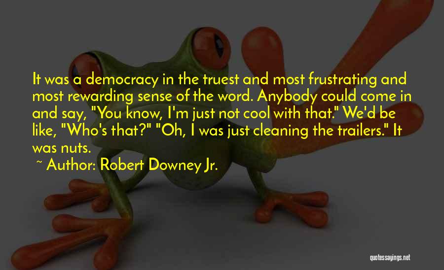 Robert Downey Jr. Quotes: It Was A Democracy In The Truest And Most Frustrating And Most Rewarding Sense Of The Word. Anybody Could Come