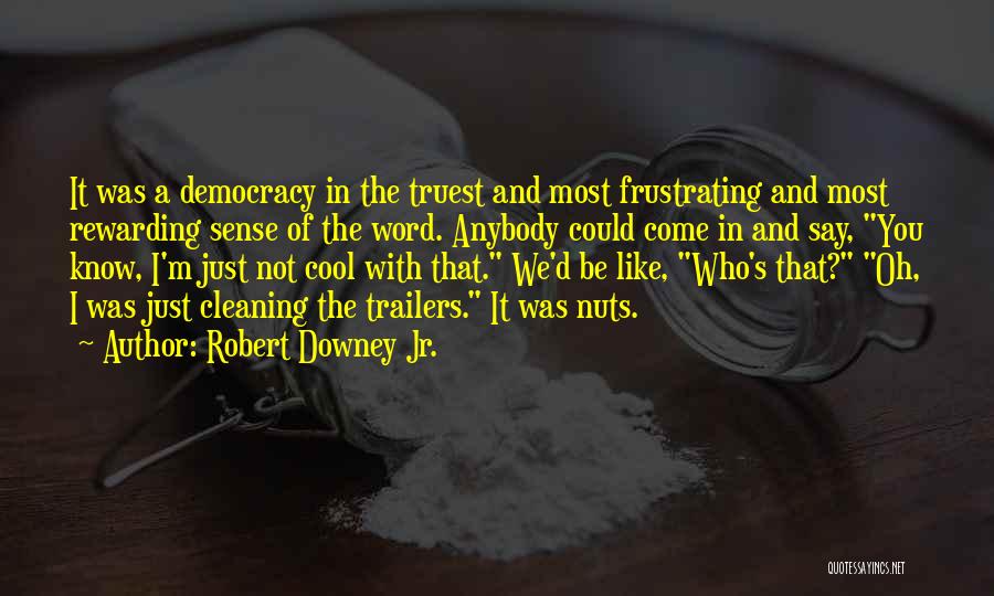 Robert Downey Jr. Quotes: It Was A Democracy In The Truest And Most Frustrating And Most Rewarding Sense Of The Word. Anybody Could Come