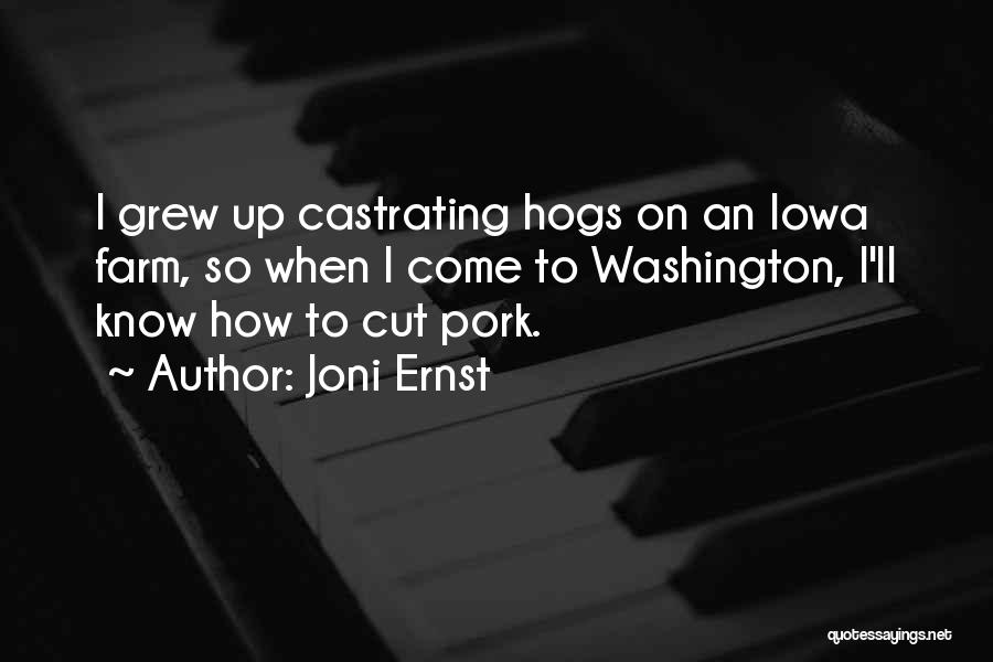 Joni Ernst Quotes: I Grew Up Castrating Hogs On An Iowa Farm, So When I Come To Washington, I'll Know How To Cut