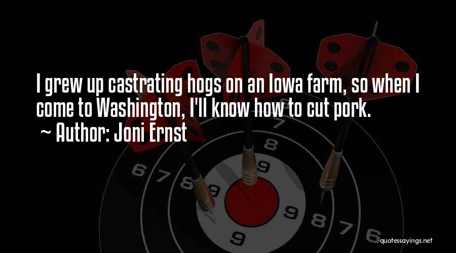 Joni Ernst Quotes: I Grew Up Castrating Hogs On An Iowa Farm, So When I Come To Washington, I'll Know How To Cut