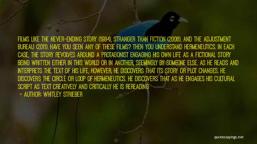 Whitley Strieber Quotes: Films Like The Never-ending Story (1984), Stranger Than Fiction (2006), And The Adjustment Bureau (2011). Have You Seen Any Of