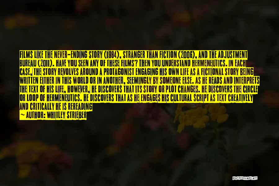 Whitley Strieber Quotes: Films Like The Never-ending Story (1984), Stranger Than Fiction (2006), And The Adjustment Bureau (2011). Have You Seen Any Of