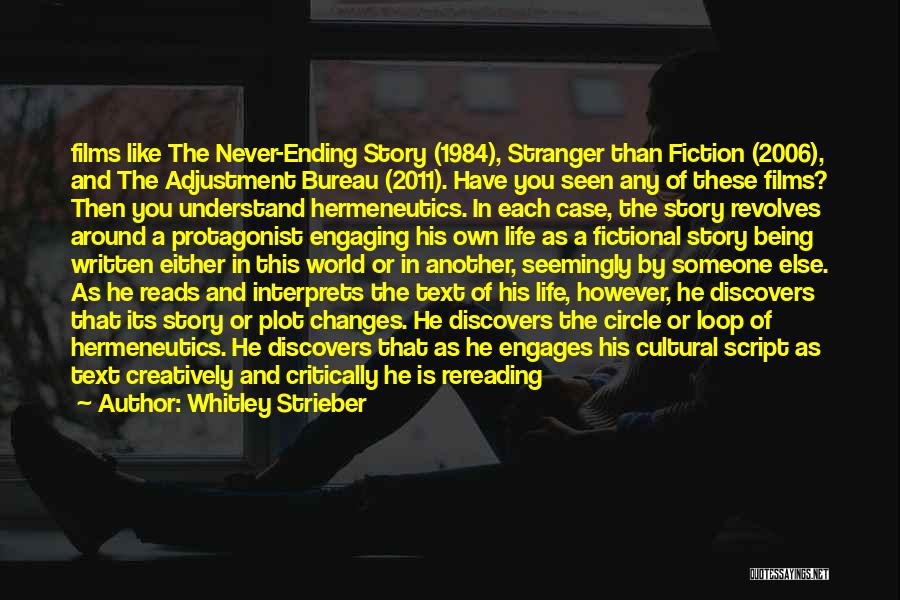 Whitley Strieber Quotes: Films Like The Never-ending Story (1984), Stranger Than Fiction (2006), And The Adjustment Bureau (2011). Have You Seen Any Of