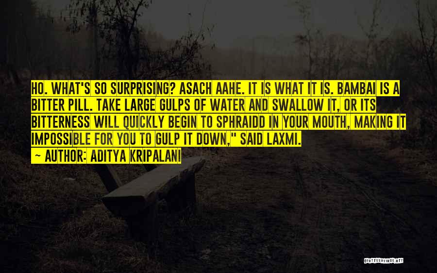 Aditya Kripalani Quotes: Ho. What's So Surprising? Asach Aahe. It Is What It Is. Bambai Is A Bitter Pill. Take Large Gulps Of