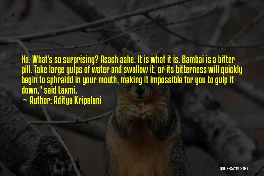 Aditya Kripalani Quotes: Ho. What's So Surprising? Asach Aahe. It Is What It Is. Bambai Is A Bitter Pill. Take Large Gulps Of