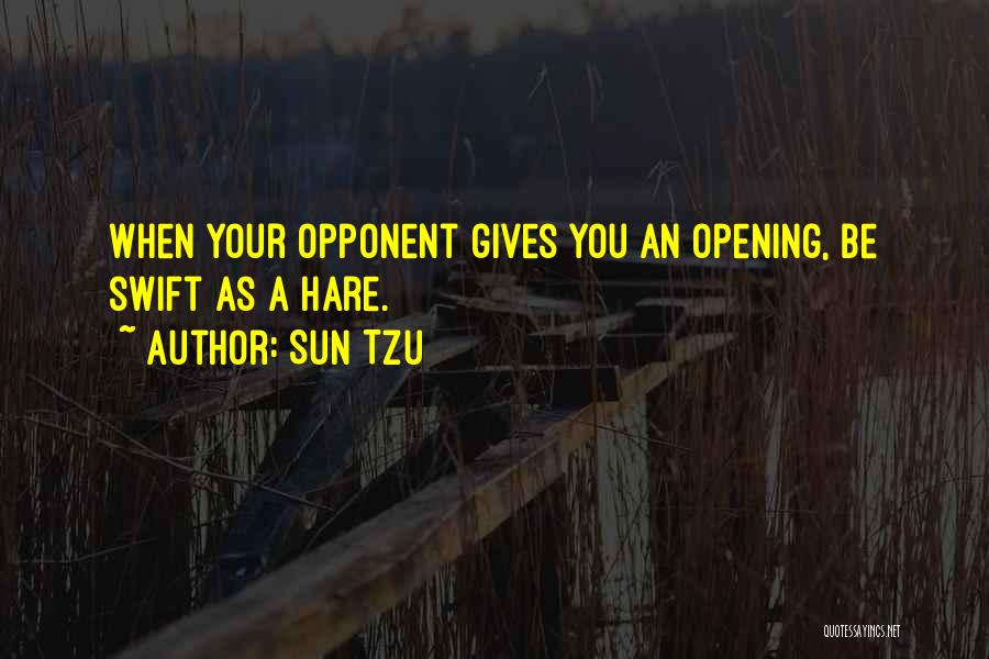 Sun Tzu Quotes: When Your Opponent Gives You An Opening, Be Swift As A Hare.