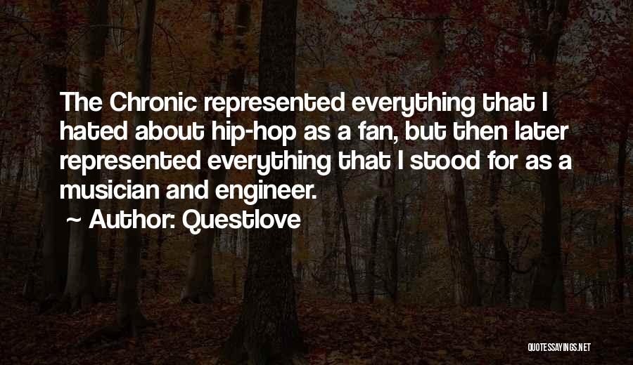 Questlove Quotes: The Chronic Represented Everything That I Hated About Hip-hop As A Fan, But Then Later Represented Everything That I Stood