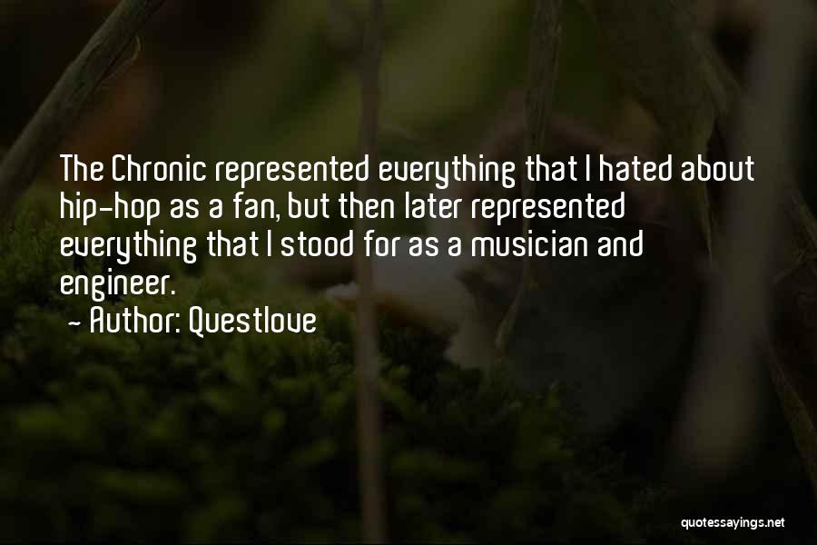 Questlove Quotes: The Chronic Represented Everything That I Hated About Hip-hop As A Fan, But Then Later Represented Everything That I Stood