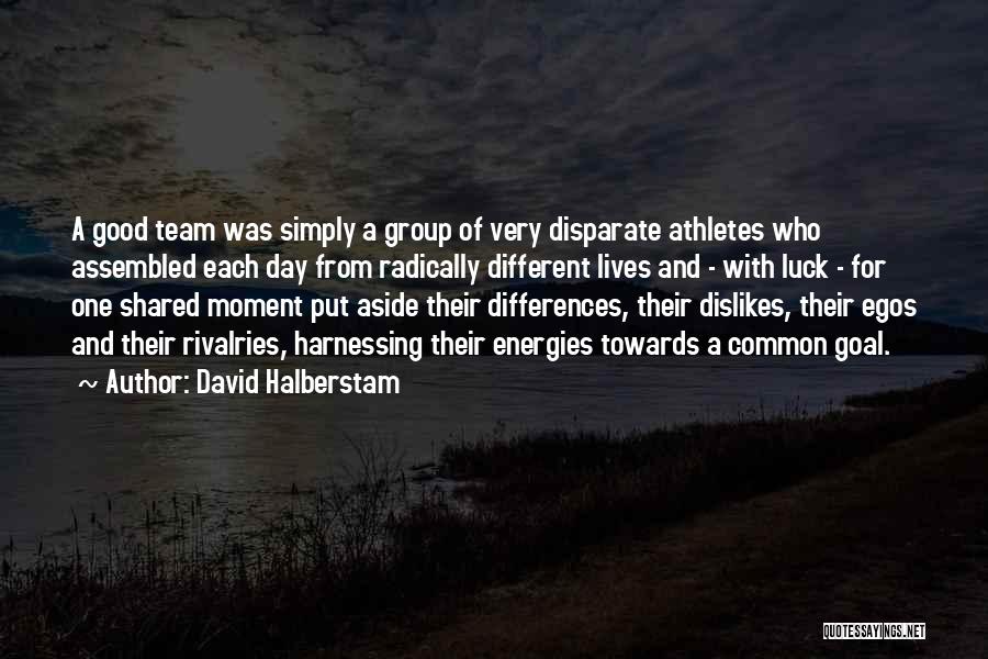 David Halberstam Quotes: A Good Team Was Simply A Group Of Very Disparate Athletes Who Assembled Each Day From Radically Different Lives And