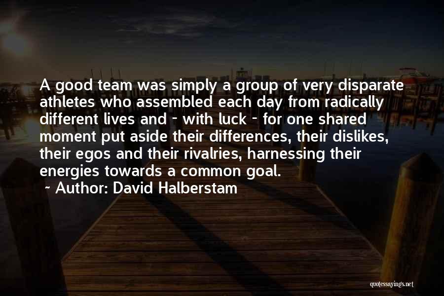 David Halberstam Quotes: A Good Team Was Simply A Group Of Very Disparate Athletes Who Assembled Each Day From Radically Different Lives And