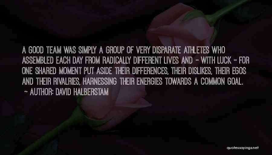 David Halberstam Quotes: A Good Team Was Simply A Group Of Very Disparate Athletes Who Assembled Each Day From Radically Different Lives And