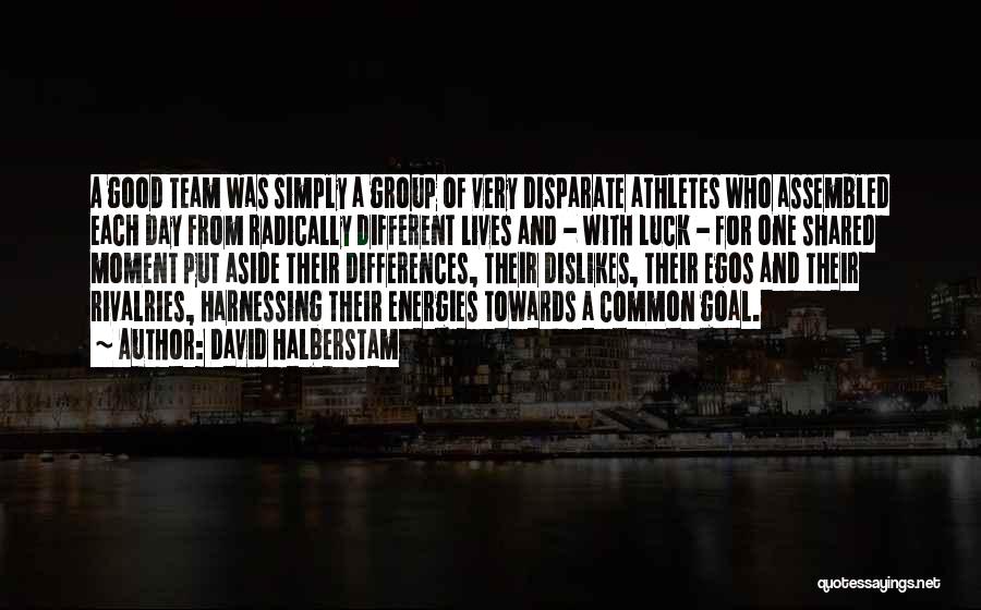 David Halberstam Quotes: A Good Team Was Simply A Group Of Very Disparate Athletes Who Assembled Each Day From Radically Different Lives And