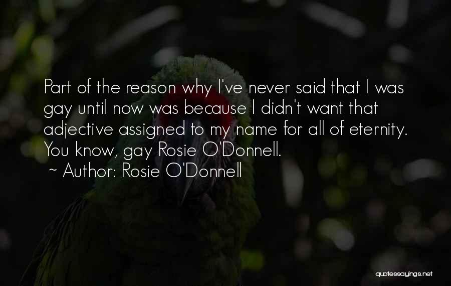 Rosie O'Donnell Quotes: Part Of The Reason Why I've Never Said That I Was Gay Until Now Was Because I Didn't Want That