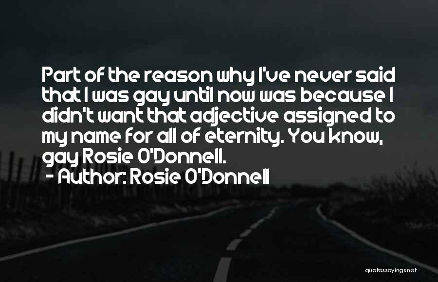 Rosie O'Donnell Quotes: Part Of The Reason Why I've Never Said That I Was Gay Until Now Was Because I Didn't Want That