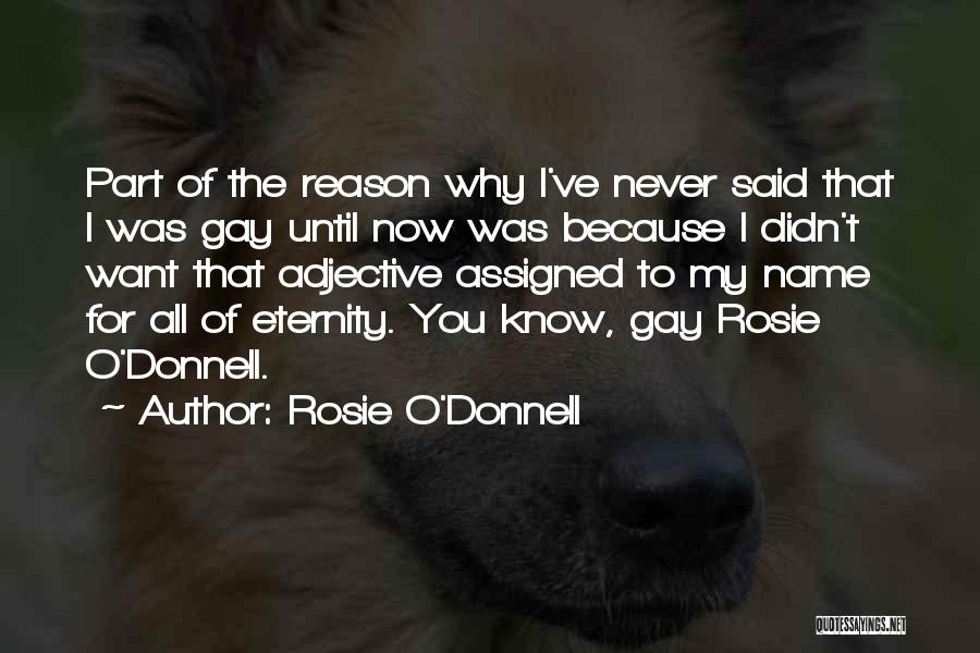 Rosie O'Donnell Quotes: Part Of The Reason Why I've Never Said That I Was Gay Until Now Was Because I Didn't Want That