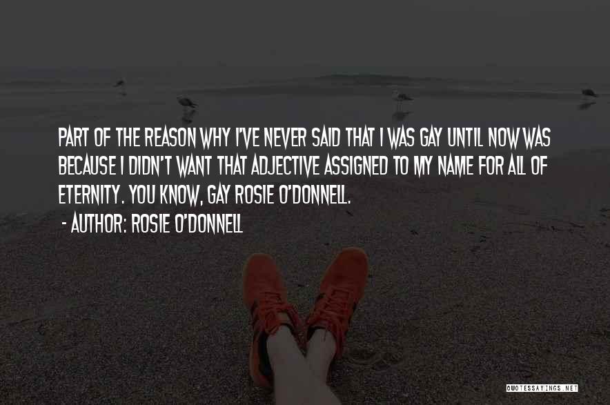 Rosie O'Donnell Quotes: Part Of The Reason Why I've Never Said That I Was Gay Until Now Was Because I Didn't Want That