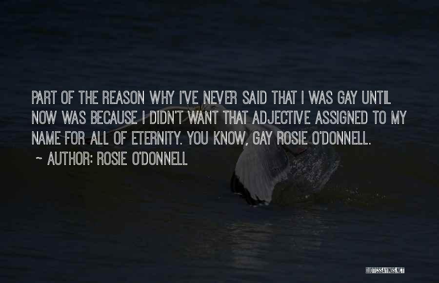 Rosie O'Donnell Quotes: Part Of The Reason Why I've Never Said That I Was Gay Until Now Was Because I Didn't Want That