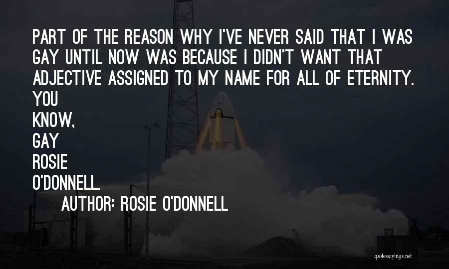 Rosie O'Donnell Quotes: Part Of The Reason Why I've Never Said That I Was Gay Until Now Was Because I Didn't Want That