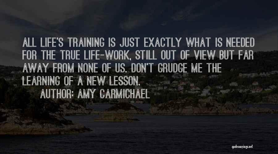 Amy Carmichael Quotes: All Life's Training Is Just Exactly What Is Needed For The True Life-work, Still Out Of View But Far Away