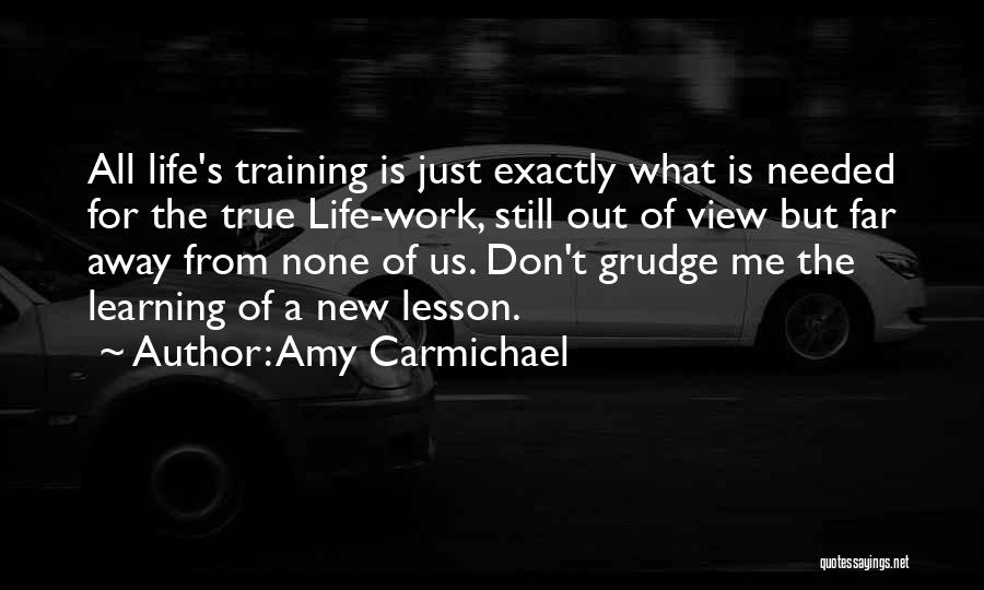 Amy Carmichael Quotes: All Life's Training Is Just Exactly What Is Needed For The True Life-work, Still Out Of View But Far Away