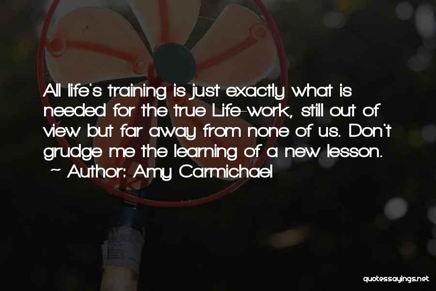 Amy Carmichael Quotes: All Life's Training Is Just Exactly What Is Needed For The True Life-work, Still Out Of View But Far Away