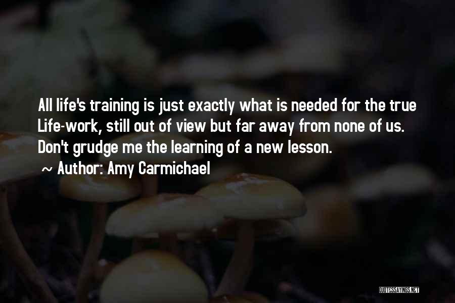 Amy Carmichael Quotes: All Life's Training Is Just Exactly What Is Needed For The True Life-work, Still Out Of View But Far Away