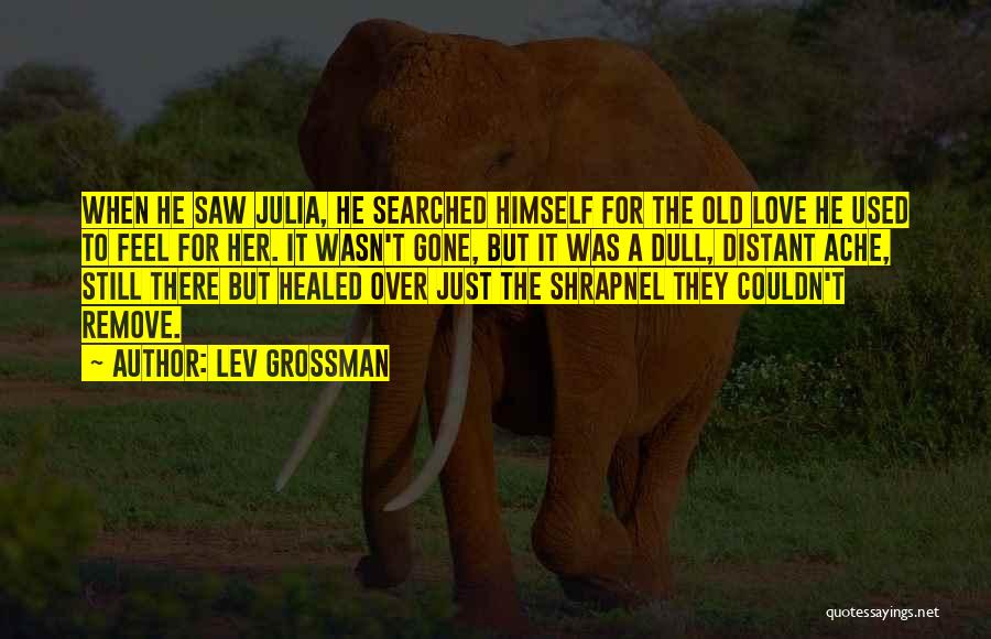 Lev Grossman Quotes: When He Saw Julia, He Searched Himself For The Old Love He Used To Feel For Her. It Wasn't Gone,