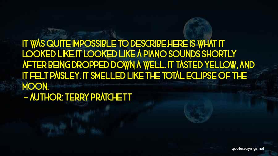 Terry Pratchett Quotes: It Was Quite Impossible To Describe.here Is What It Looked Like.it Looked Like A Piano Sounds Shortly After Being Dropped