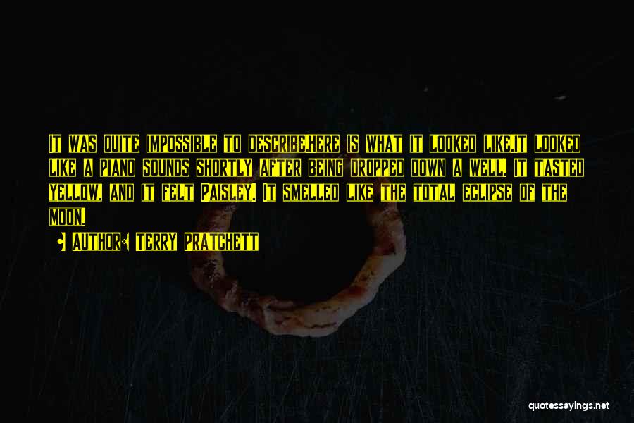 Terry Pratchett Quotes: It Was Quite Impossible To Describe.here Is What It Looked Like.it Looked Like A Piano Sounds Shortly After Being Dropped