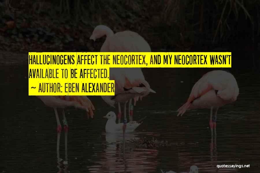 Eben Alexander Quotes: Hallucinogens Affect The Neocortex, And My Neocortex Wasn't Available To Be Affected.