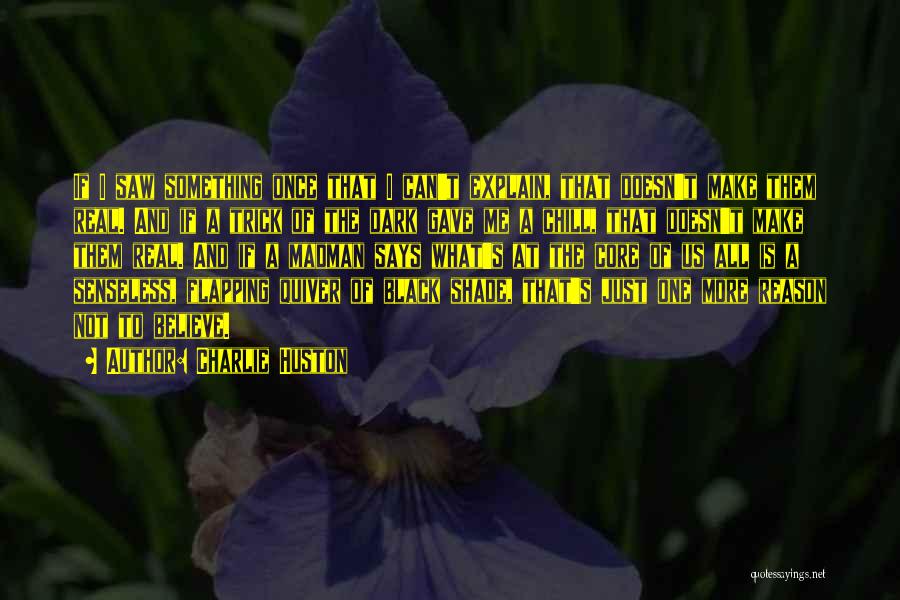 Charlie Huston Quotes: If I Saw Something Once That I Can't Explain, That Doesn't Make Them Real. And If A Trick Of The