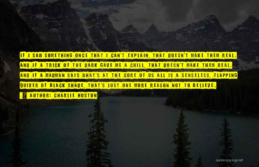 Charlie Huston Quotes: If I Saw Something Once That I Can't Explain, That Doesn't Make Them Real. And If A Trick Of The