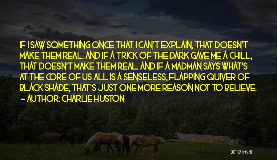 Charlie Huston Quotes: If I Saw Something Once That I Can't Explain, That Doesn't Make Them Real. And If A Trick Of The