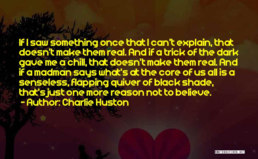 Charlie Huston Quotes: If I Saw Something Once That I Can't Explain, That Doesn't Make Them Real. And If A Trick Of The