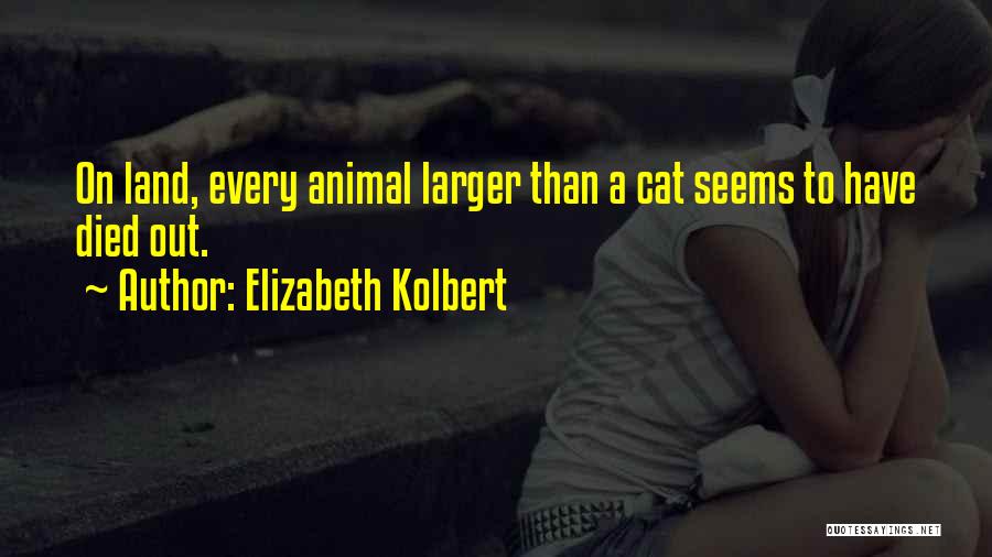 Elizabeth Kolbert Quotes: On Land, Every Animal Larger Than A Cat Seems To Have Died Out.