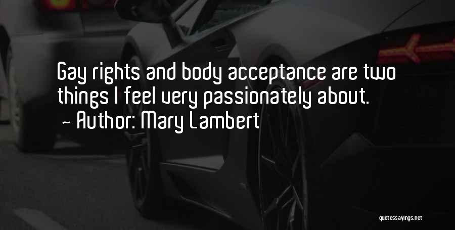 Mary Lambert Quotes: Gay Rights And Body Acceptance Are Two Things I Feel Very Passionately About.