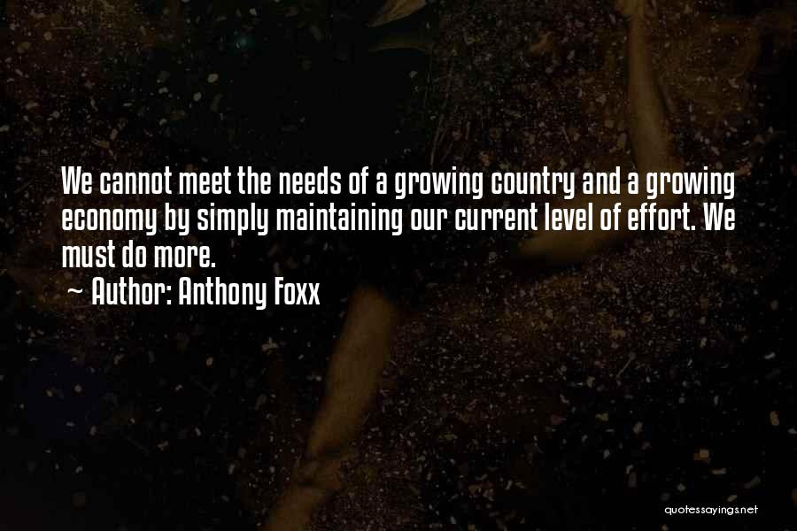 Anthony Foxx Quotes: We Cannot Meet The Needs Of A Growing Country And A Growing Economy By Simply Maintaining Our Current Level Of