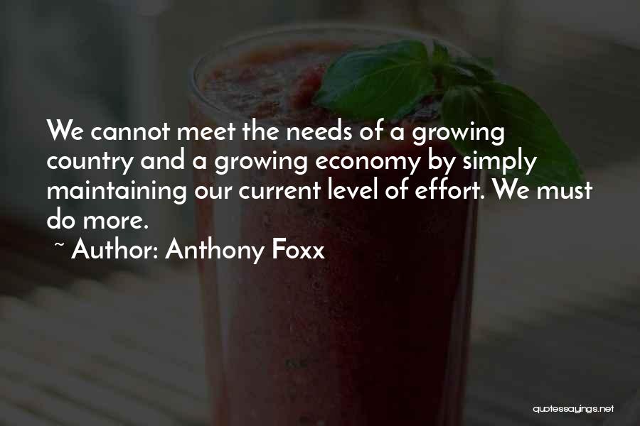 Anthony Foxx Quotes: We Cannot Meet The Needs Of A Growing Country And A Growing Economy By Simply Maintaining Our Current Level Of