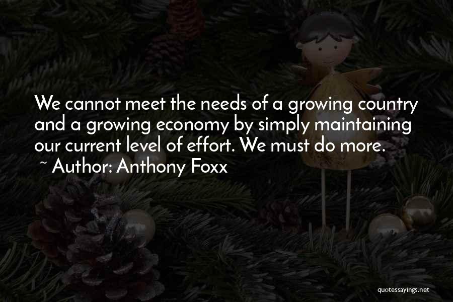 Anthony Foxx Quotes: We Cannot Meet The Needs Of A Growing Country And A Growing Economy By Simply Maintaining Our Current Level Of