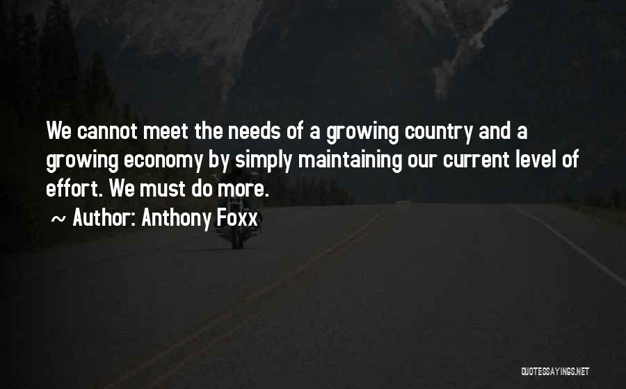 Anthony Foxx Quotes: We Cannot Meet The Needs Of A Growing Country And A Growing Economy By Simply Maintaining Our Current Level Of