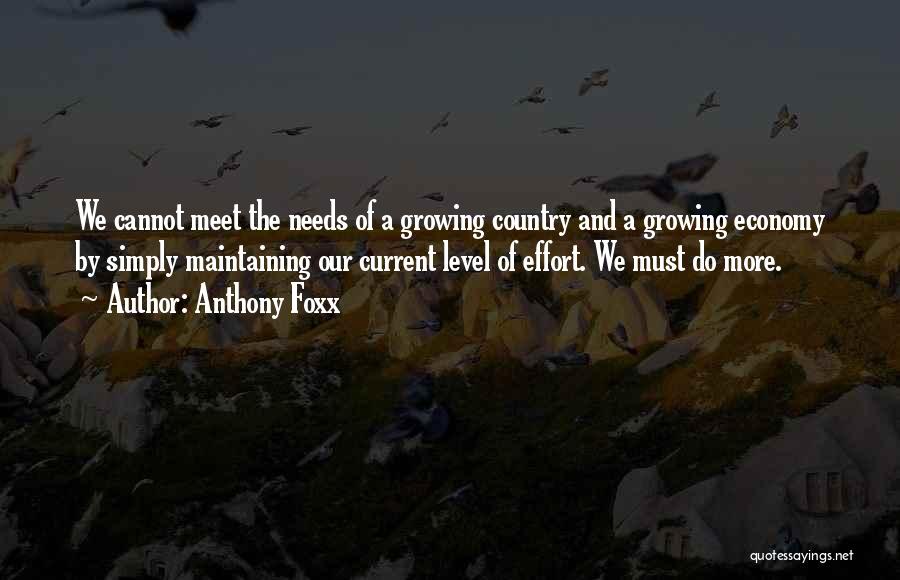 Anthony Foxx Quotes: We Cannot Meet The Needs Of A Growing Country And A Growing Economy By Simply Maintaining Our Current Level Of