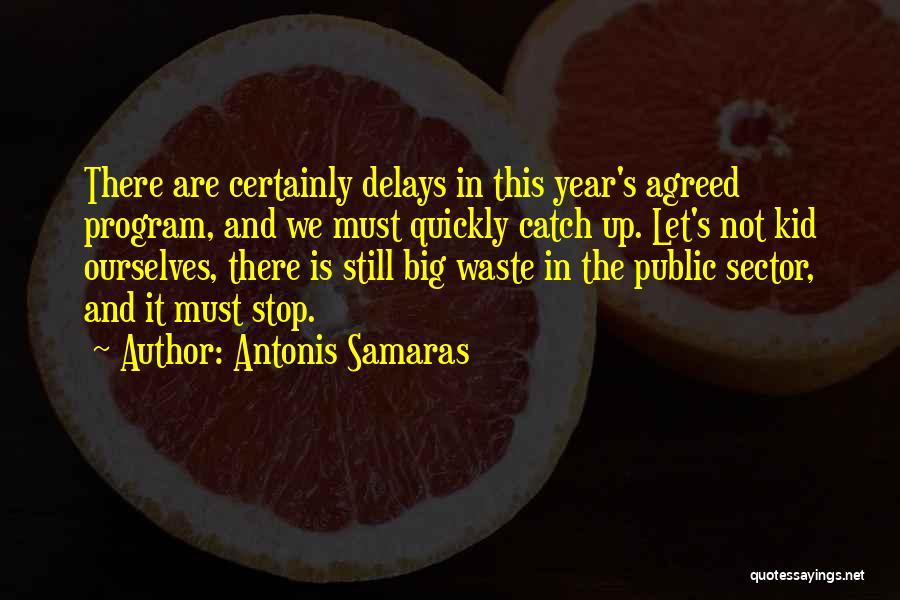 Antonis Samaras Quotes: There Are Certainly Delays In This Year's Agreed Program, And We Must Quickly Catch Up. Let's Not Kid Ourselves, There