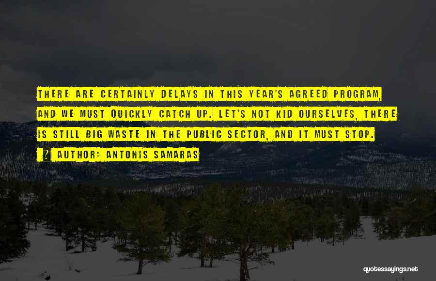 Antonis Samaras Quotes: There Are Certainly Delays In This Year's Agreed Program, And We Must Quickly Catch Up. Let's Not Kid Ourselves, There