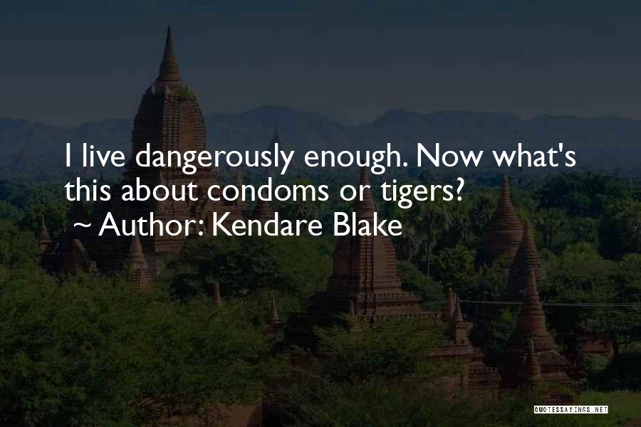 Kendare Blake Quotes: I Live Dangerously Enough. Now What's This About Condoms Or Tigers?
